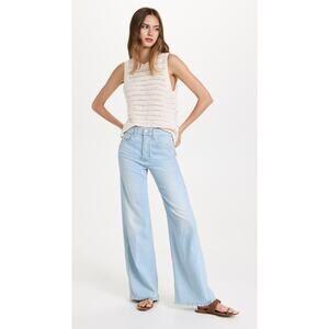 Veronica Beard Taylor Relaxed Wide Leg High Rise Jean in Aire Size 28 Light Blue
